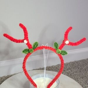 Festive Red Reindeer Antler Headband